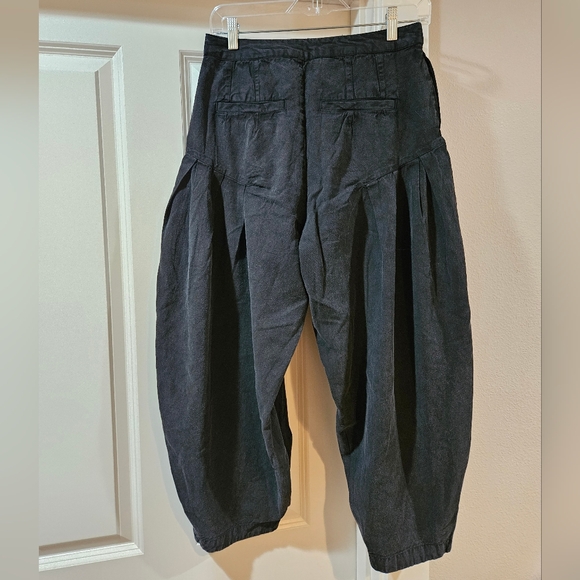 Sarina Pleated Barrel Trousers Cotton Lightweight Drapey Full Black Size 6 NWT - Picture 5 of 16